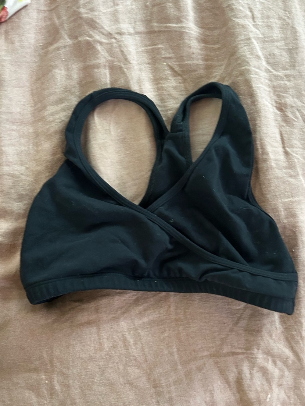 Black Women's Cross-Front Yoga & Lounge Bralette